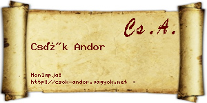 Csók Andor névjegykártya